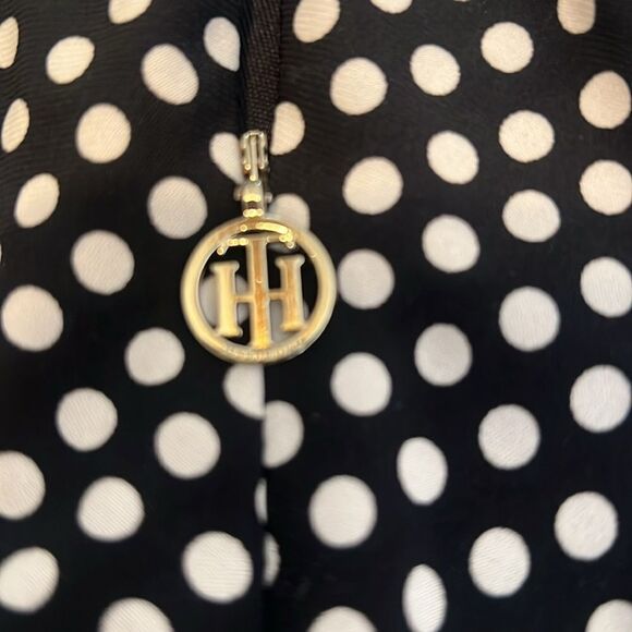 Tommy Hilfiger sz6 asymmetrical blue&white polka dot sleevelss back zip midi EUC - Picture 9 of 12